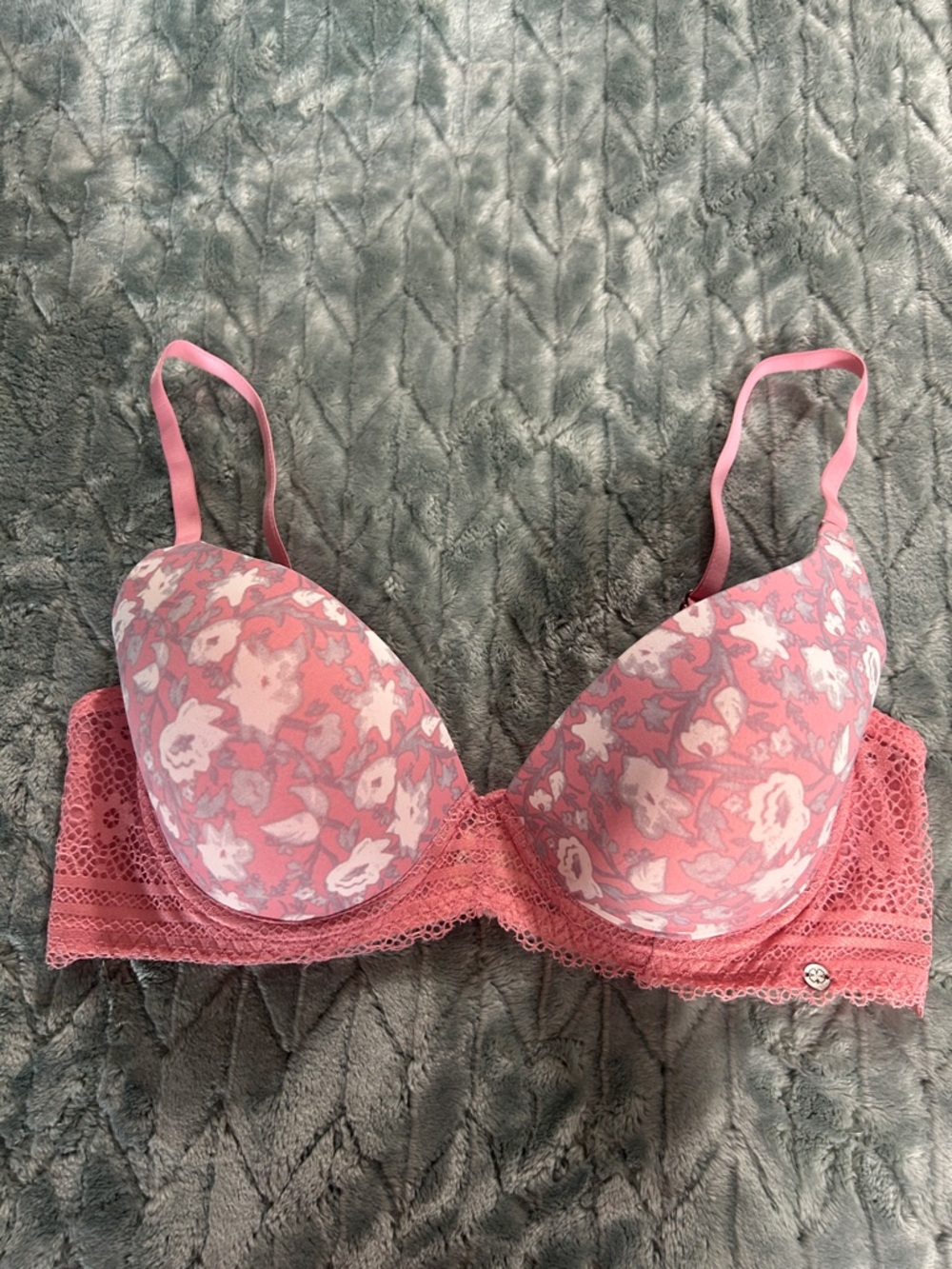 Lucky Brand Floral Lace Underwire Bra - Pink